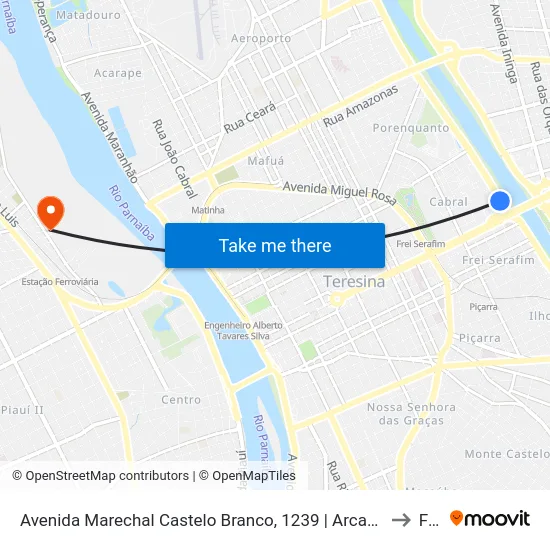 Avenida Marechal Castelo Branco, 1239 | Arca/Assembléia Legislativa to Farp map