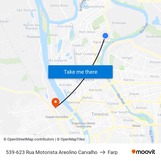 539-623 Rua Motorista Areolino Carvalho to Farp map