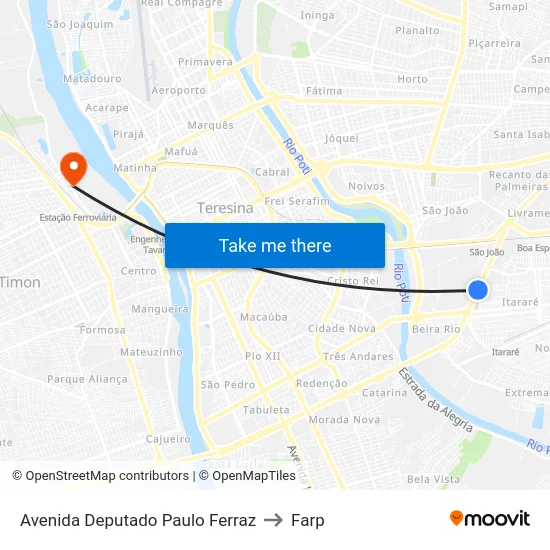 Avenida Deputado Paulo Ferraz to Farp map