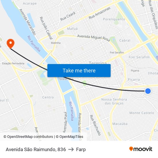 Avenida São Raimundo, 836 to Farp map