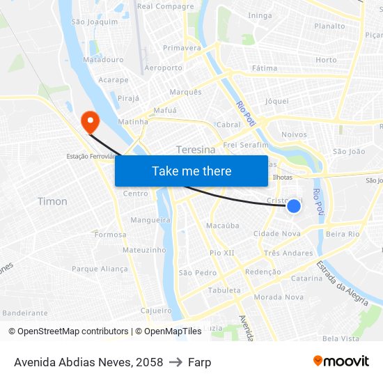 Avenida Abdias Neves, 2058 to Farp map
