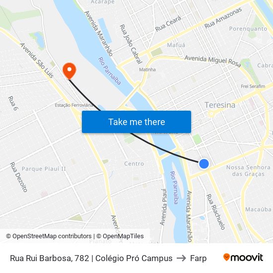 Rua Rui Barbosa, 782 | Colégio Pró Campus to Farp map