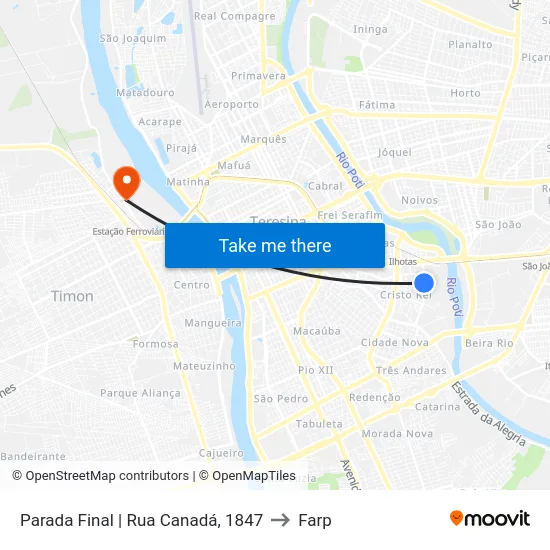Parada Final | Rua Canadá, 1847 to Farp map