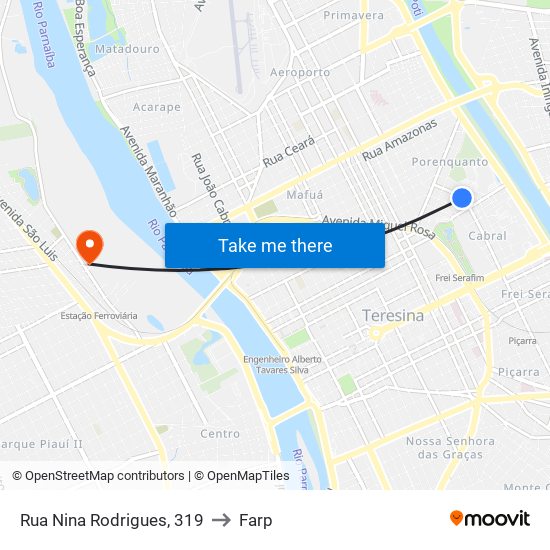 Rua Nina Rodrigues, 319 to Farp map