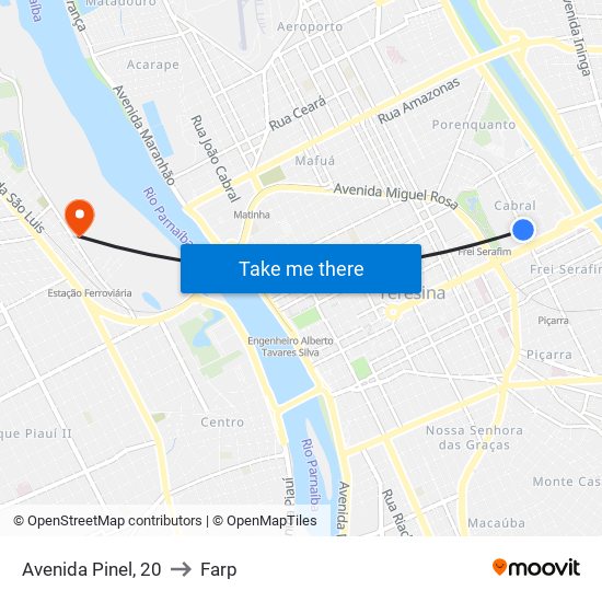 Avenida Pinel, 20 to Farp map