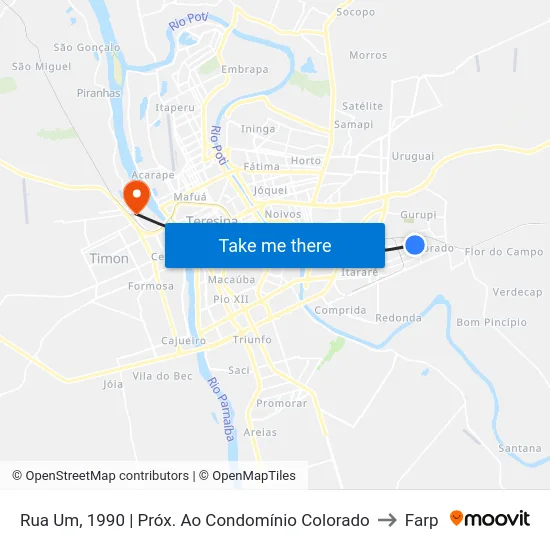Rua Um, 1990 | Próx. Ao Condomínio Colorado to Farp map
