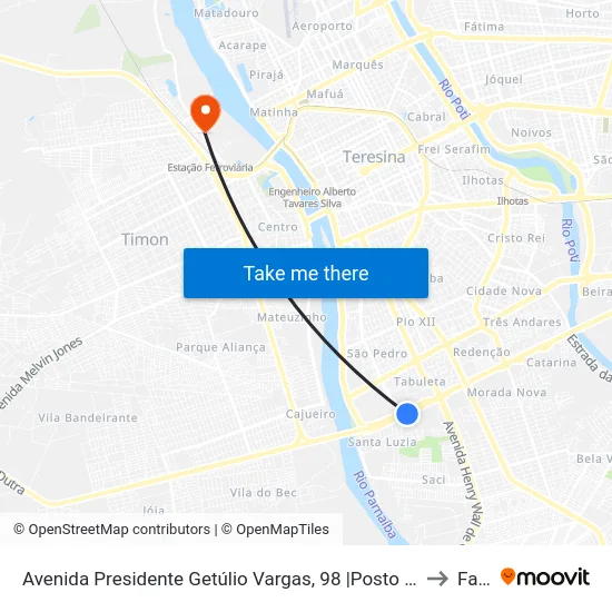 Avenida Presidente Getúlio Vargas, 98 |Posto Fiscal to Farp map