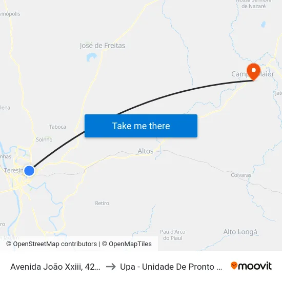 Avenida João Xxiii, 4287 | Dogão to Upa - Unidade De Pronto Atendimento map