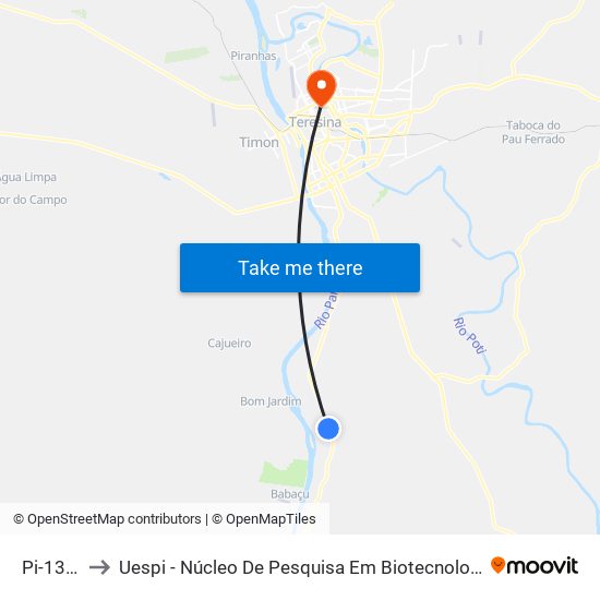 Pi-130, 56 to Uespi - Núcleo De Pesquisa Em Biotecnologia E Biodiversidade map