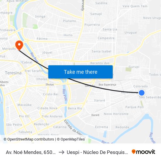 Av. Noé Mendes, 6500 | Lateral Da Upa Renascença to Uespi - Núcleo De Pesquisa Em Biotecnologia E Biodiversidade map