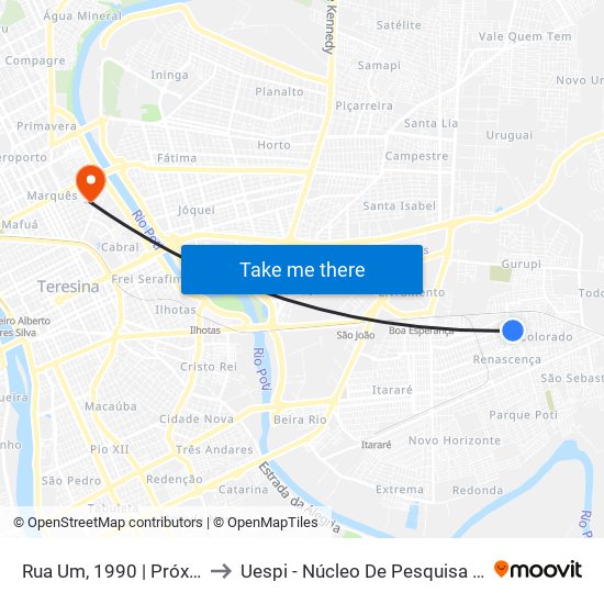 Rua Um, 1990 | Próx. Ao Condomínio Colorado to Uespi - Núcleo De Pesquisa Em Biotecnologia E Biodiversidade map