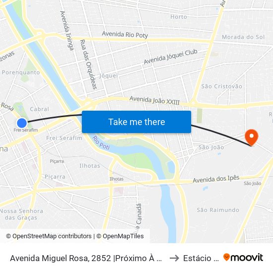 Avenida Miguel Rosa, 2852 |Próximo À Estação/25º Bc to Estácio Ceut map