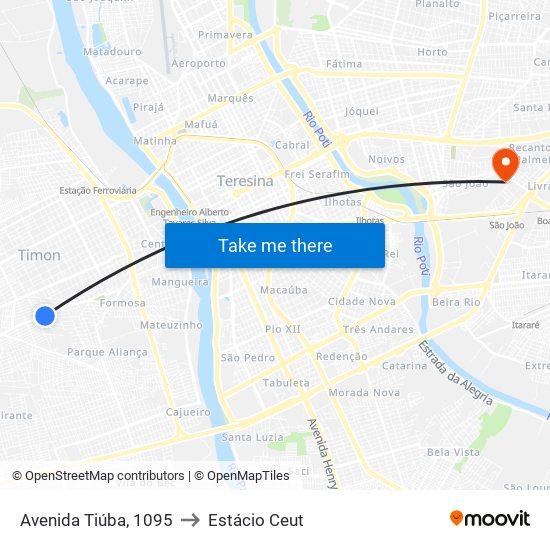 Avenida Tiúba, 1095 to Estácio Ceut map