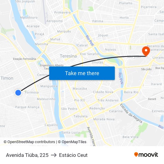 Avenida Tiúba, 225 to Estácio Ceut map
