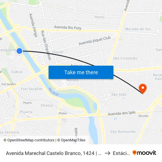 Avenida Marechal Castelo Branco, 1424 | Oposto Ao Shopping Rio Poty to Estácio Ceut map