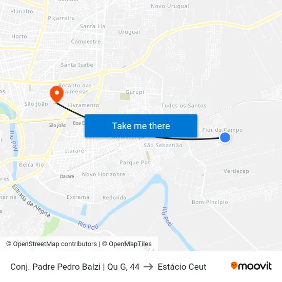 Conj. Padre Pedro Balzi | Qu G, 44 to Estácio Ceut map
