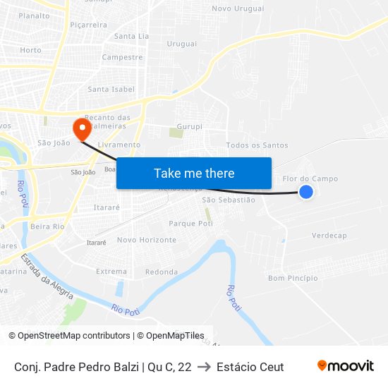 Conj. Padre Pedro Balzi | Qu C, 22 to Estácio Ceut map