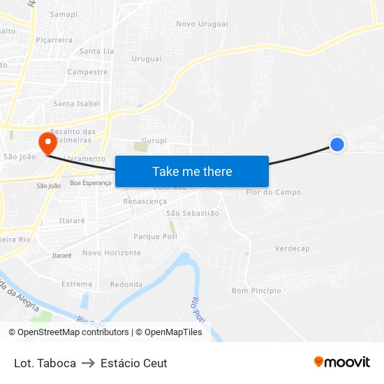 Lot. Taboca to Estácio Ceut map