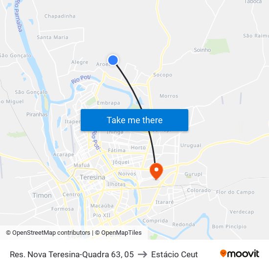 Res. Nova Teresina-Quadra 63, 05 to Estácio Ceut map