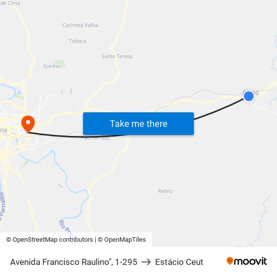 Avenida Francisco Raulino", 1-295 to Estácio Ceut map