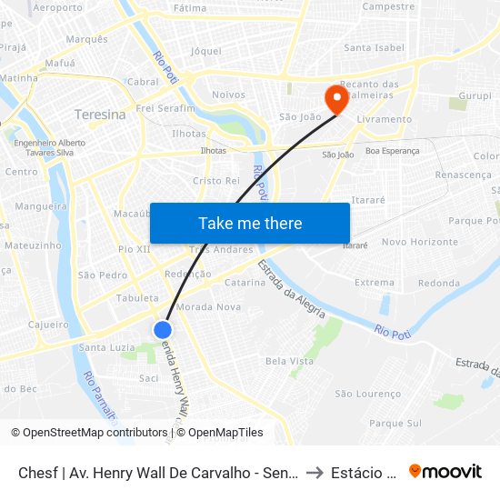 Chesf | Av. Henry Wall De Carvalho - Sentido Centro to Estácio Ceut map