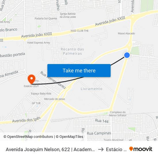 Avenida Joaquim Nelson, 622 | Academia Crossfit 861 to Estácio Ceut map