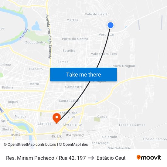 Res. Miriam Pacheco / Rua 42, 197 to Estácio Ceut map