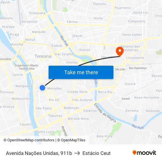 Avenida Nações Unidas, 911b to Estácio Ceut map