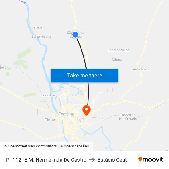 Pi-112- E.M. Hermelinda De Castro to Estácio Ceut map