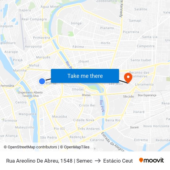 Rua Areolino De Abreu, 1548 | Semec to Estácio Ceut map