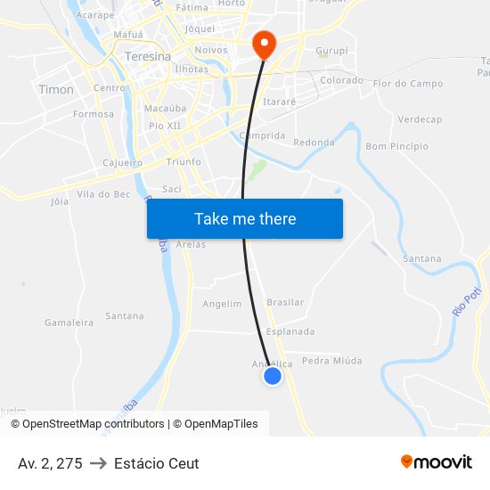 Av. 2, 275 to Estácio Ceut map