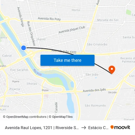 Avenida Raul Lopes, 1201 | Riverside Shopping to Estácio Ceut map