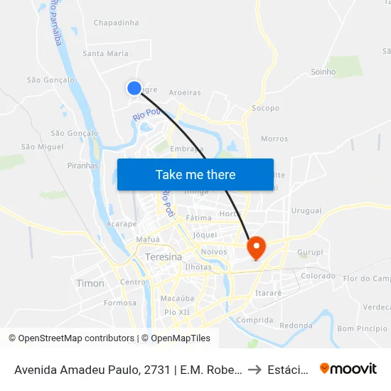 Avenida Amadeu Paulo, 2731 | E.M. Roberto Cerqueira Dantas to Estácio Ceut map