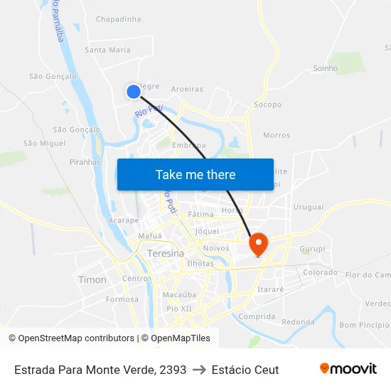 Estrada Para Monte Verde, 2393 to Estácio Ceut map