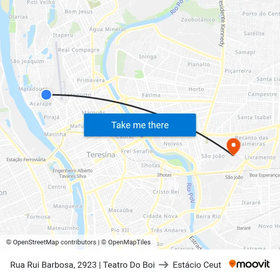 Rua Rui Barbosa, 2923 | Teatro Do Boi to Estácio Ceut map