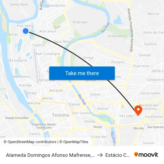 Alameda Domingos Afonso Mafrense, 626 to Estácio Ceut map