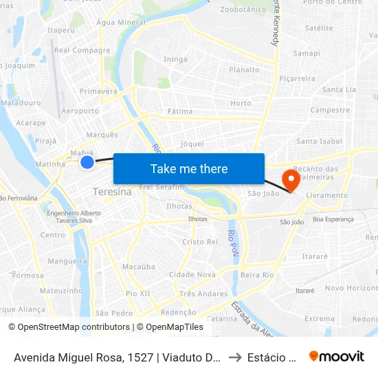 Avenida Miguel Rosa, 1527 | Viaduto Do Mafuá to Estácio Ceut map