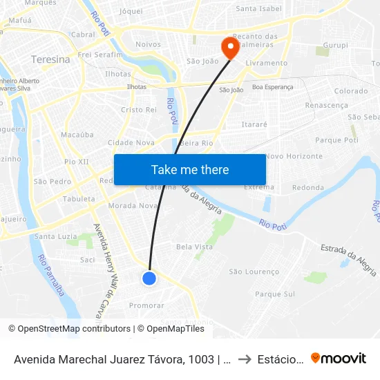 Avenida Marechal Juarez Távora, 1003 | Colégio São José to Estácio Ceut map