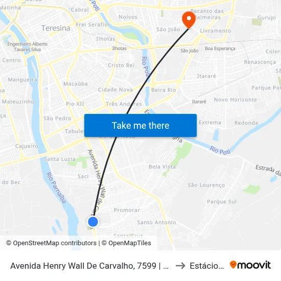 Avenida Henry Wall De Carvalho, 7599 | Oposto À  Ambev to Estácio Ceut map