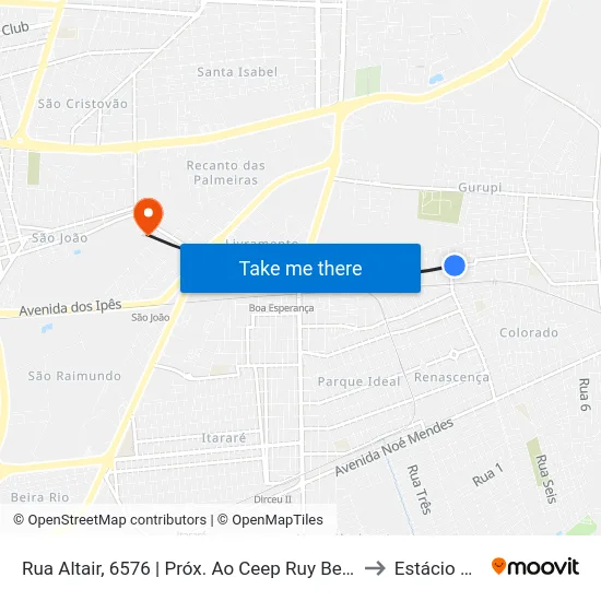 Rua Altair, 6576 | Próx. Ao Ceep Ruy Beger Filho to Estácio Ceut map