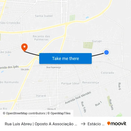 Rua Luis Abreu | Oposto A Associação De Moradores to Estácio Ceut map