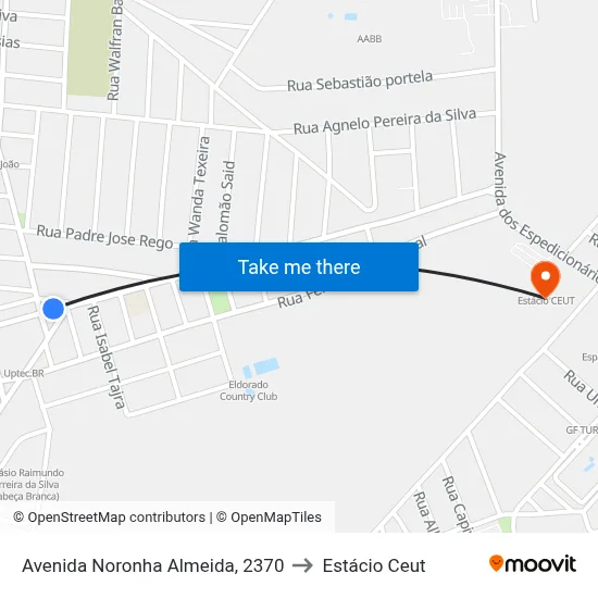 Avenida Noronha Almeida, 2370 to Estácio Ceut map