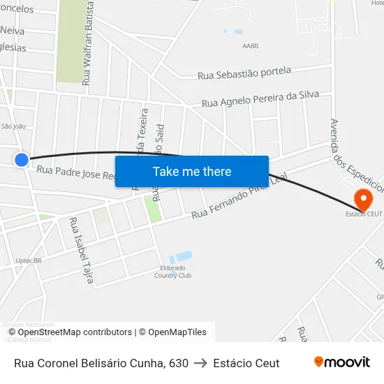 Rua Coronel Belisário Cunha, 630 to Estácio Ceut map