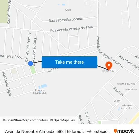 Avenida Noronha Almeida, 588 | Eldorado Country Club to Estácio Ceut map