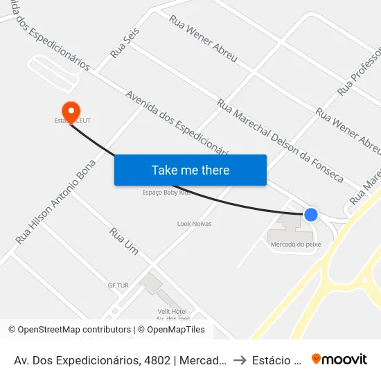 Av. Dos Expedicionários, 4802 | Mercado Do Peixe to Estácio Ceut map