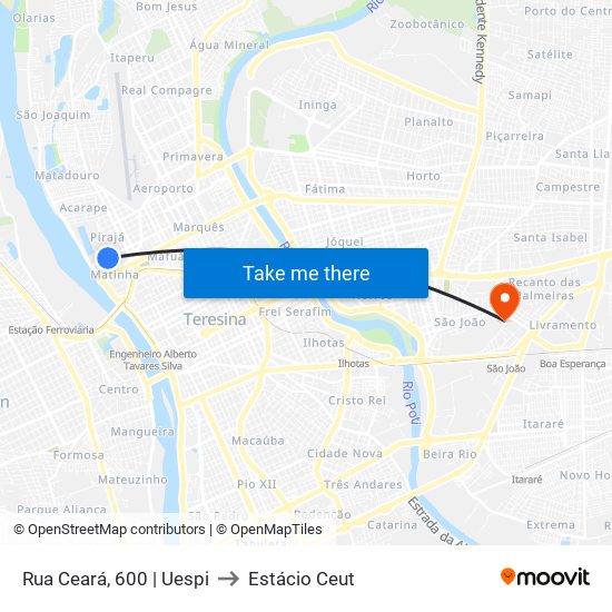 Rua Ceará, 600 | Uespi to Estácio Ceut map