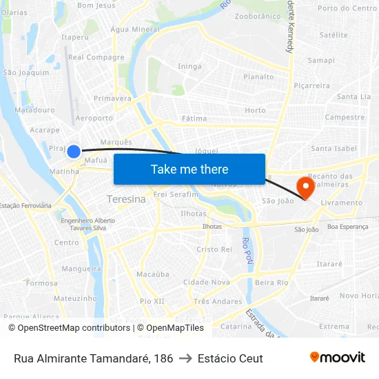 Rua Almirante Tamandaré, 186 to Estácio Ceut map