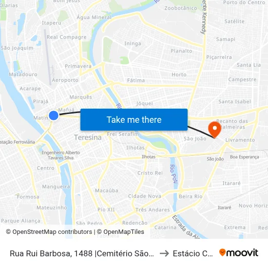 Rua Rui Barbosa, 1488 |Cemitério São José to Estácio Ceut map