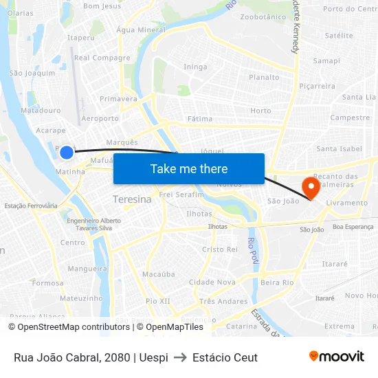 Rua João Cabral, 2080 | Uespi to Estácio Ceut map