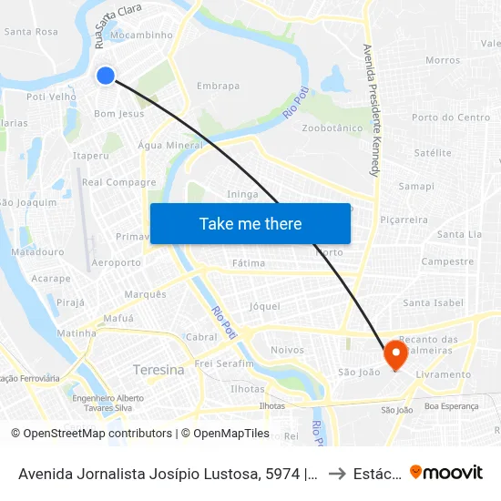 Avenida Jornalista Josípio Lustosa, 5974 | Praça Do Escolão Do Mocambinho to Estácio Ceut map